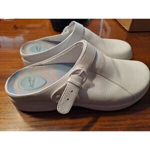 Dansko Clogs – Women’s Size 10 White Leather Buckle Shoes USA #5